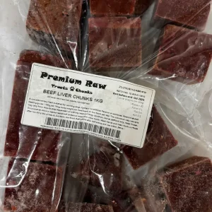 Premium Raw Beef Liver Chunks 1KG