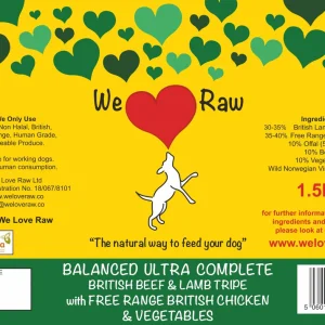 We Love Raw Balanced Ultra Complete Beef, Lamb Tripe &Chicken Complete 1.5kg