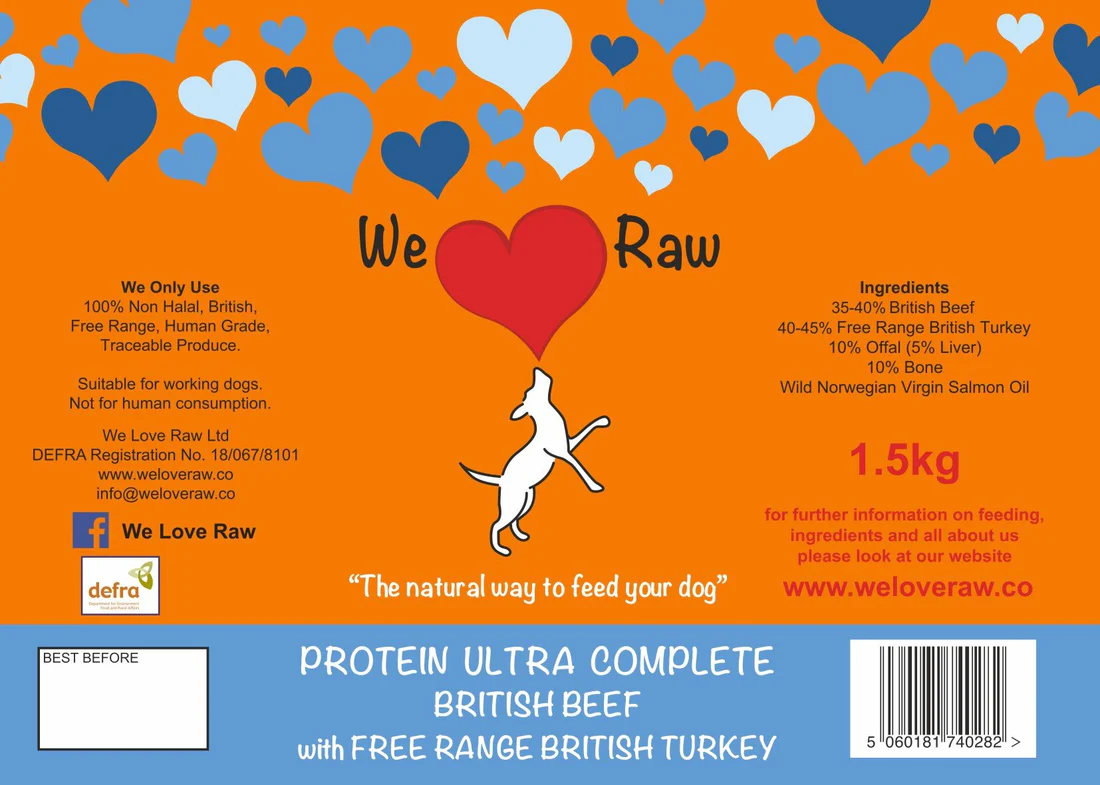 We Love Raw Protein Ultra Complete Beef with Free Range Turkey 1.5kg